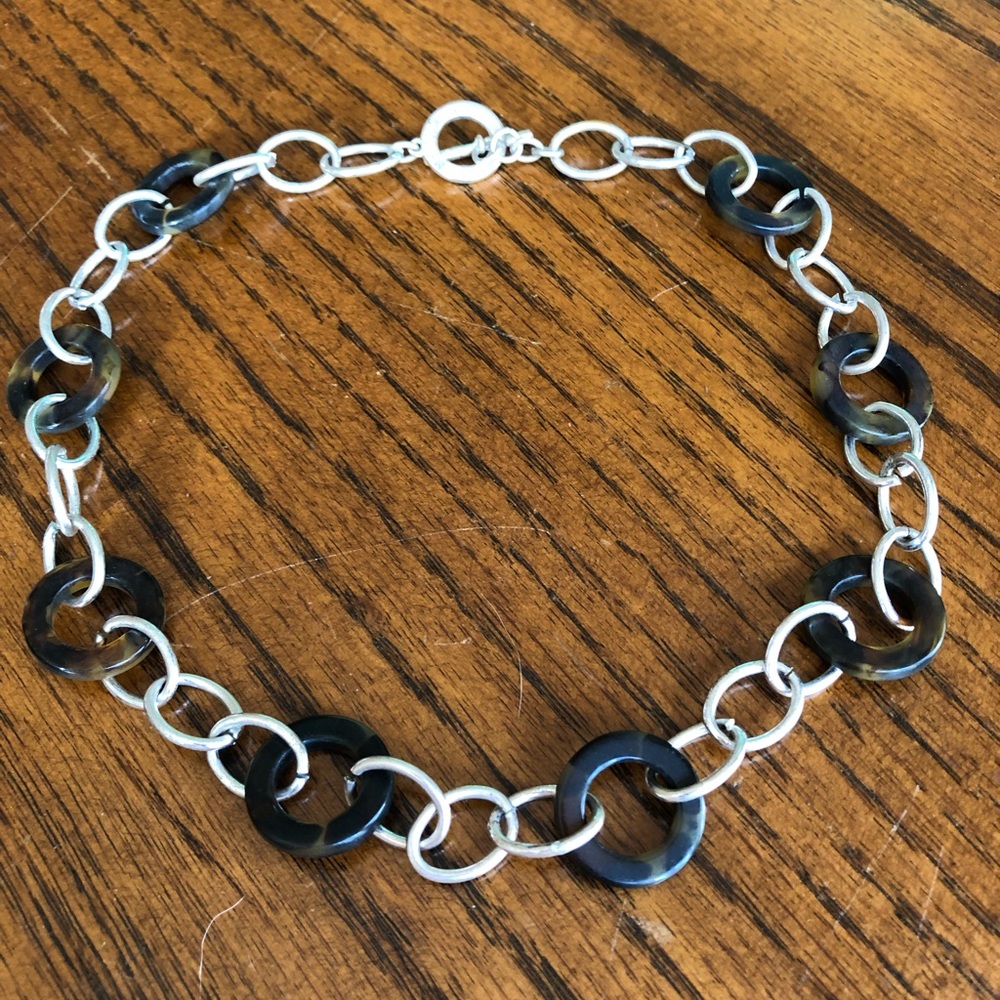Chaps Sliver & Tortoise Shell (faux) Necklace